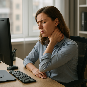 Každodenní sezení je spojeno s bolestí krční páteře. Může klekací židle ulevit?