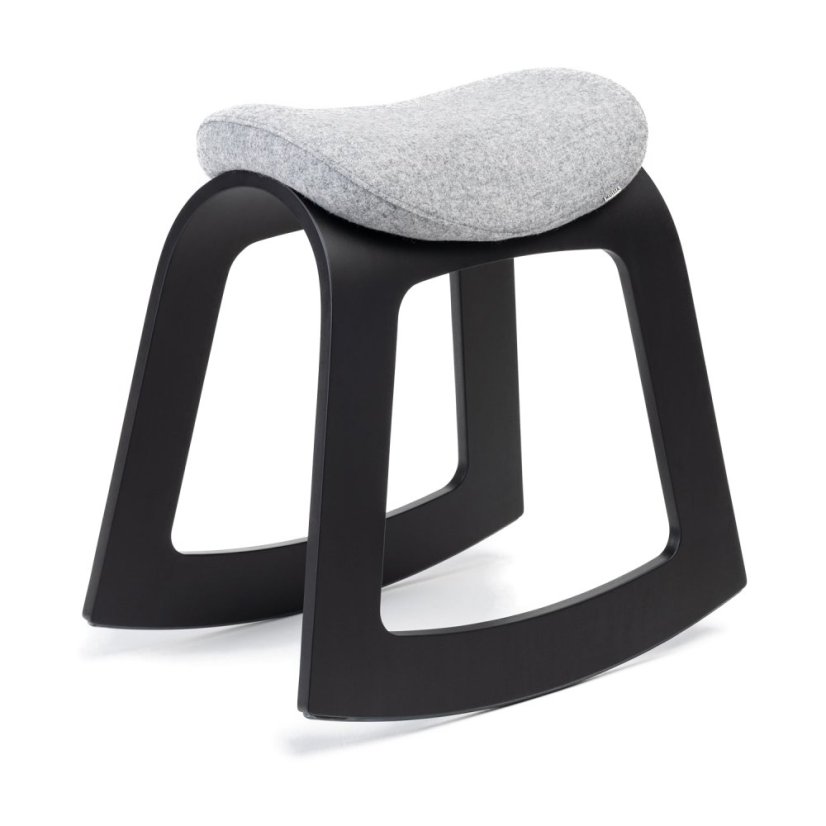 Balanční židle Muista Black Wood - Varianta potahu: Muista Grey Wool