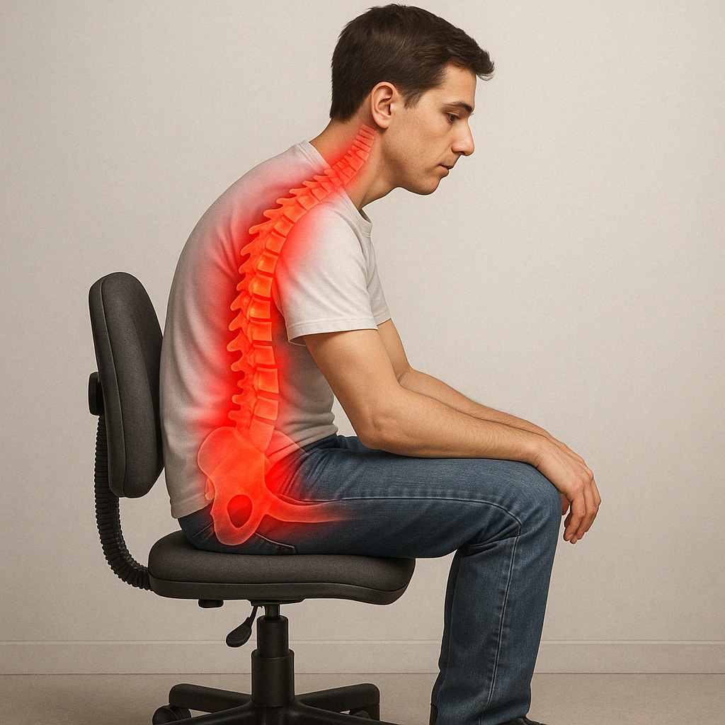 Klekací židle - Přirozené zakřivení páteře